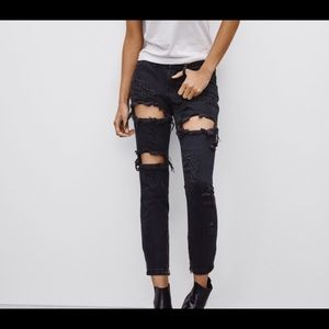 One Teaspoon Thrashed Freebird black jeans